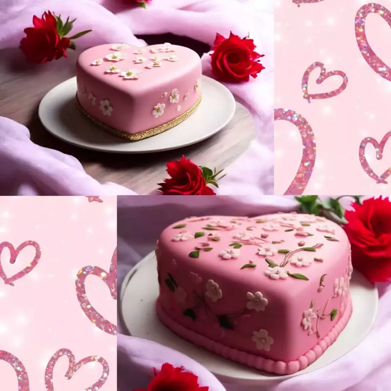 Torta Corazón fondant rosado