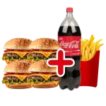 4 X-TUDO + COCA 2L + BATATA FRITA