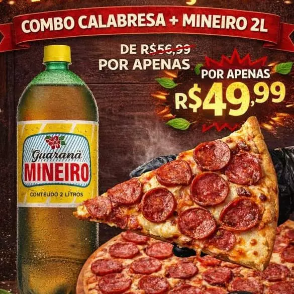Pizza Calabresa + Refri 2lt