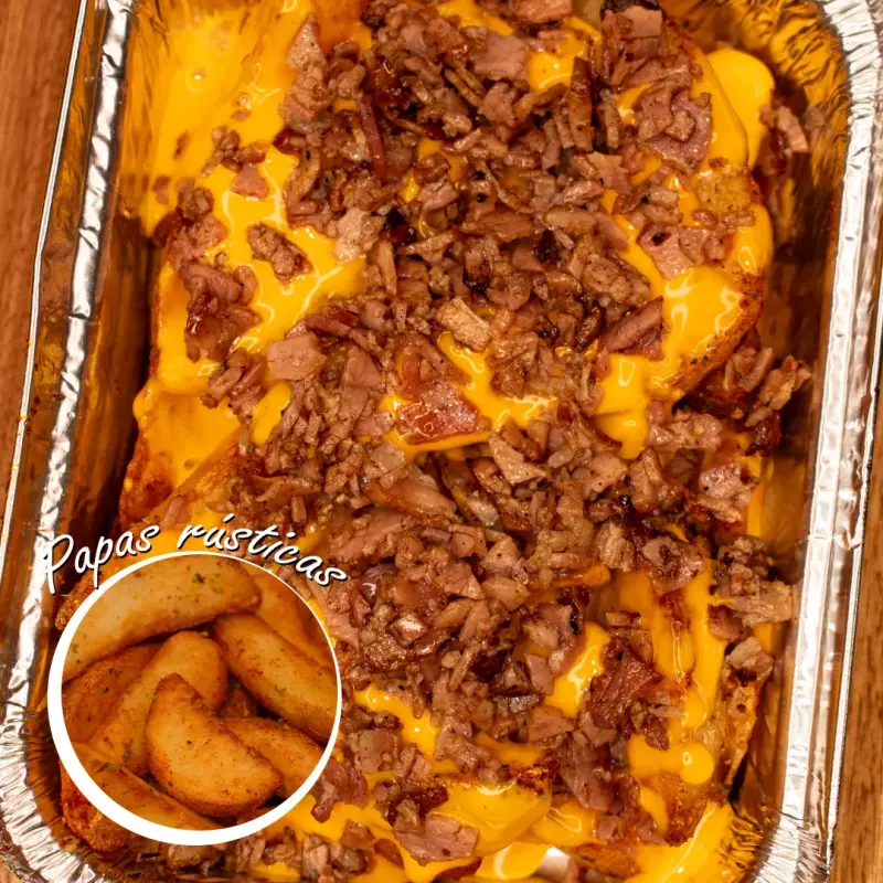 Papas rústicas cheddar & bacon!