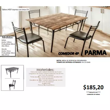 COMEDOR PARMA 4P
