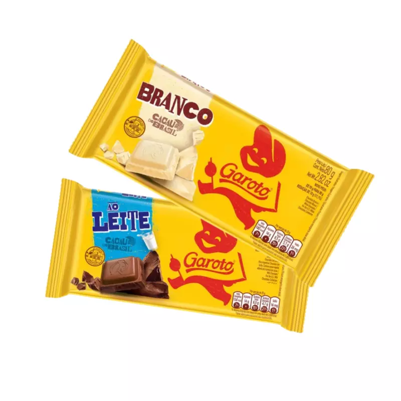 Barra Garoto - branco e ao leite