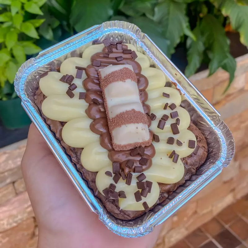 Brownie Kinder c/ Nutella e ninho