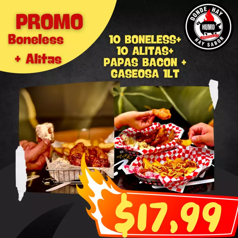 10boneless+10alitas+papas bacon+cola