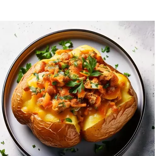 Batata Recheada de Strogonof de Fran