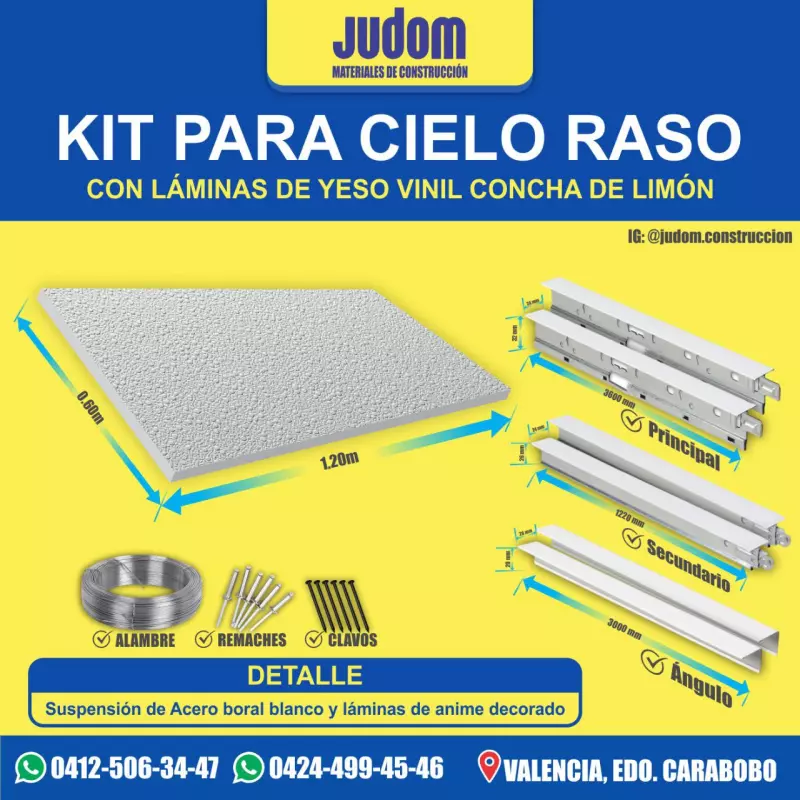 KIT CIELO RASO YESO VINIL+BORAL