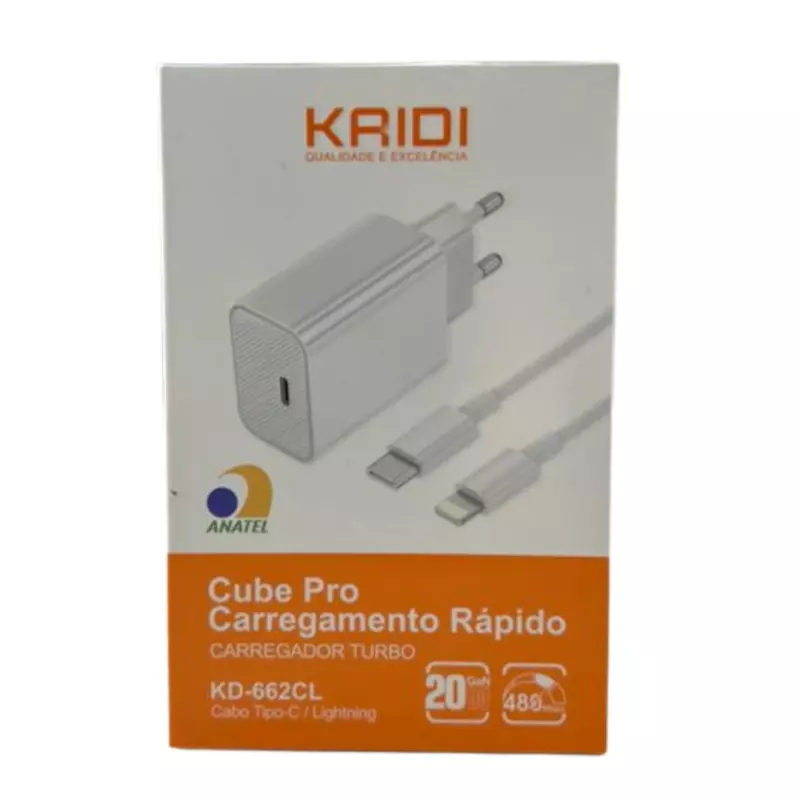 CARREGADOR KAIDI 20W TC/IOS KD662CL