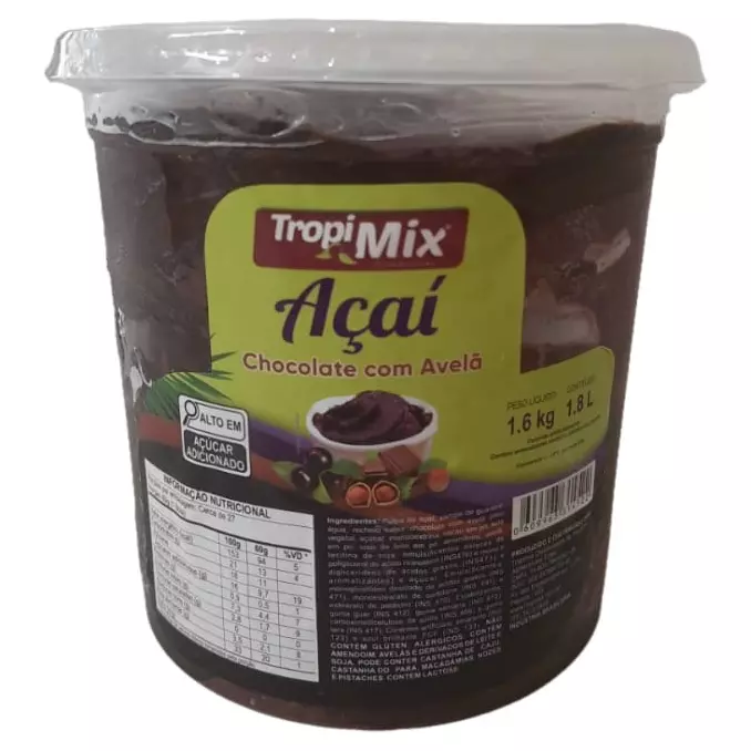 Açaí Tropi Mix Choco. Com Avelã 1,8L