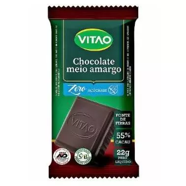 Chocolate Meio Amargo Zero Açucar - Vitao 22g