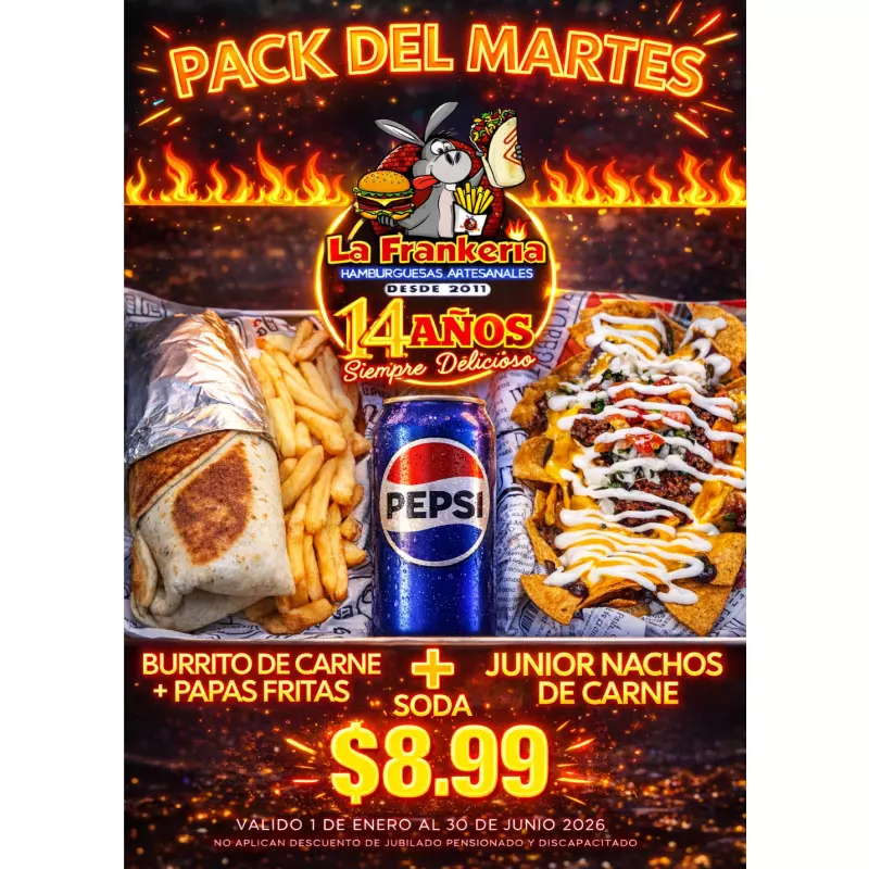 Pack del Martes  + soda $8.99
