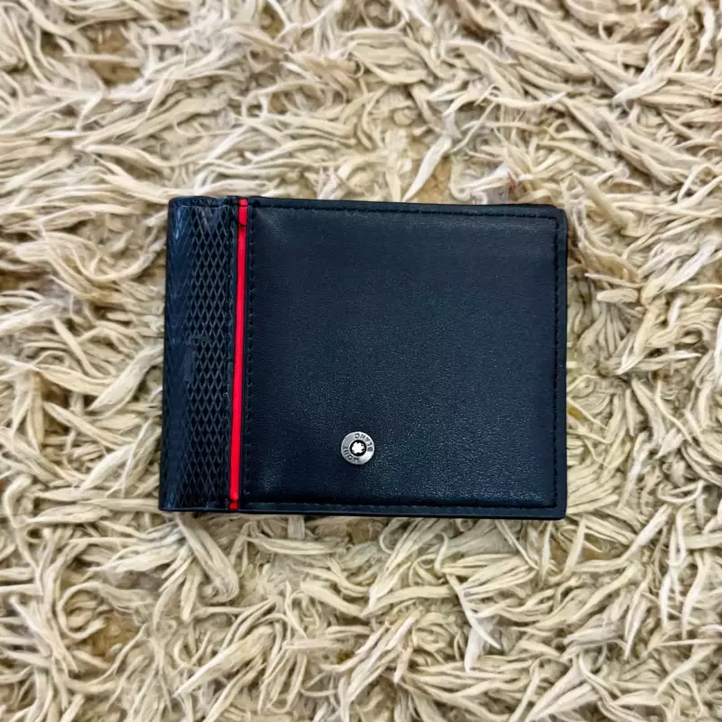 BILLETERA MONTBLANC RED LINE TEXTURE