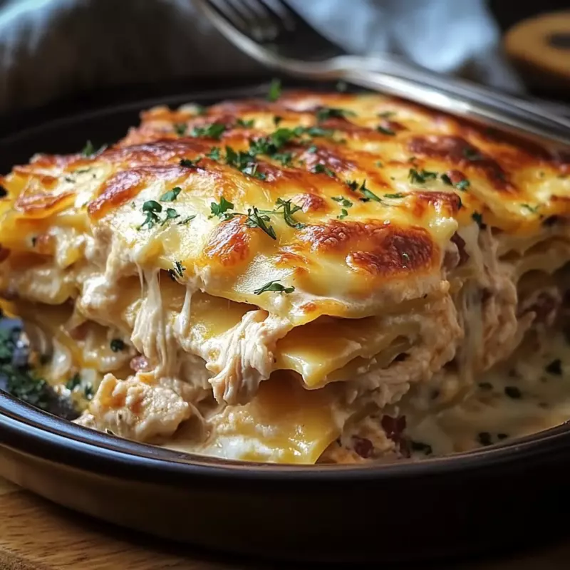 Lasagna de Pollo y Champiñones