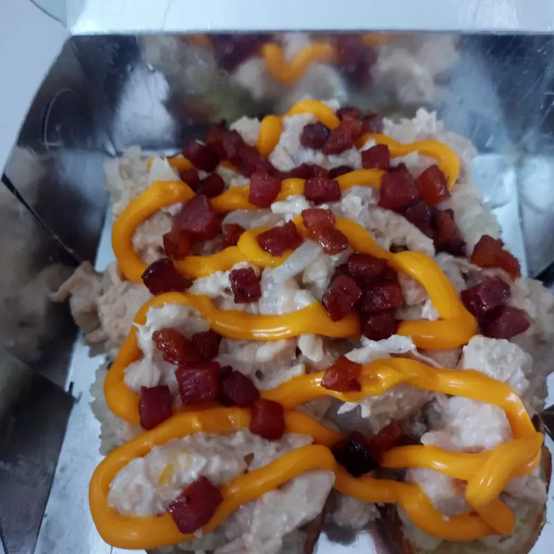 Batata recheada frango 500gr