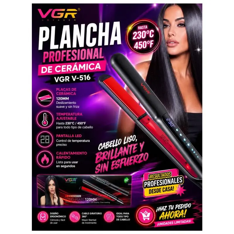 🌟PLANCHA PROFESIONAL VGR D CERAMICA