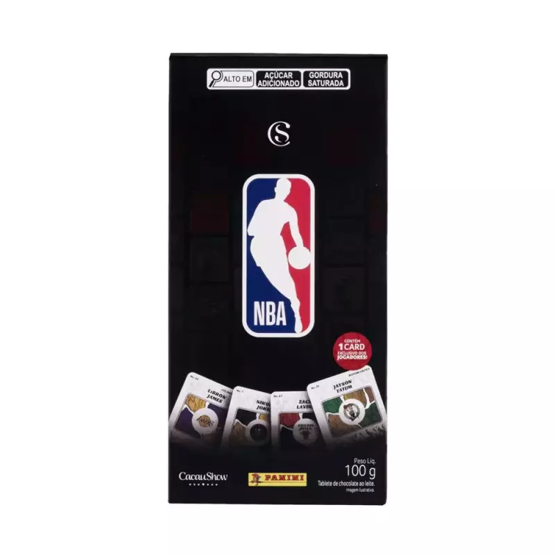 Tablete com Cards NBA ao Leite 100g