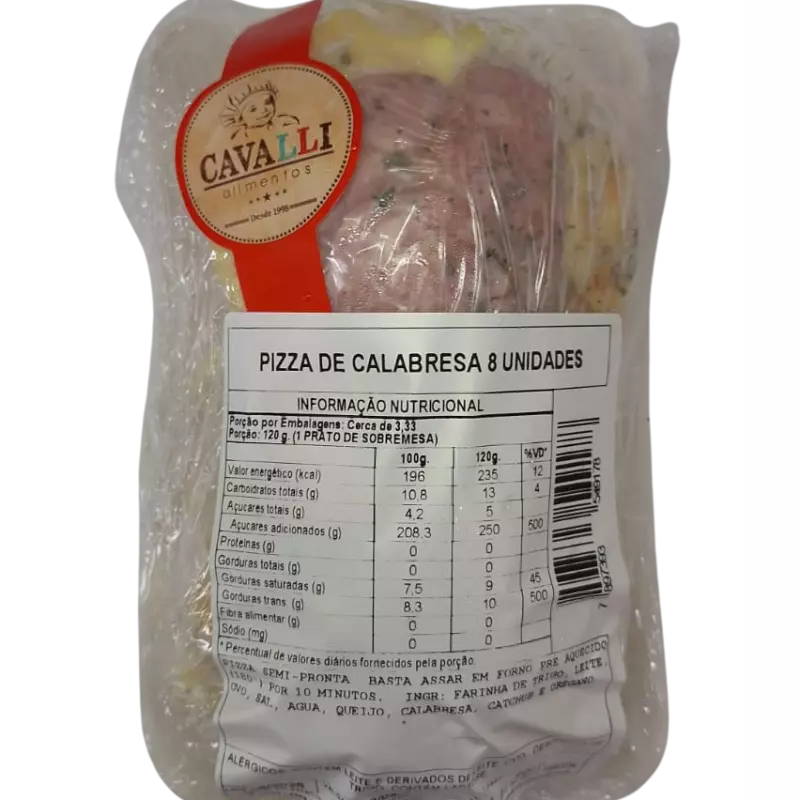 Pizza Calabresa 8 Un. 400g Cavalli