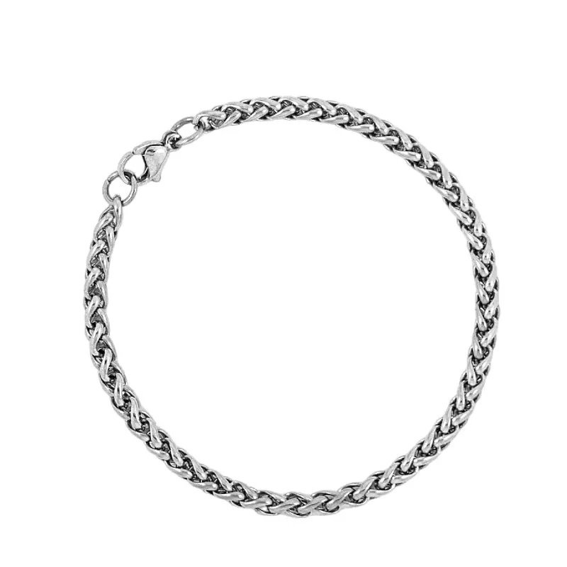 4mm Silver Wheat Bracelet