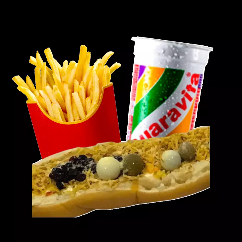 Cachorro quente + Fritas + Ykó
