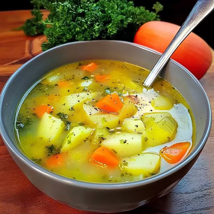 Sopa aguada con verduras