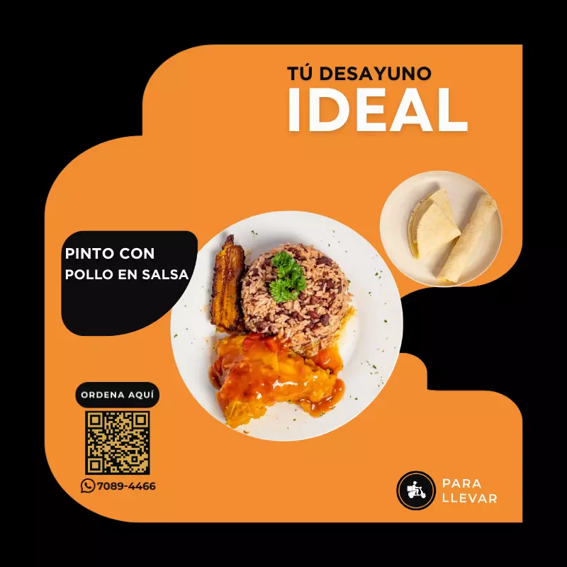 Gallo Pinto de Pollo en Salsa