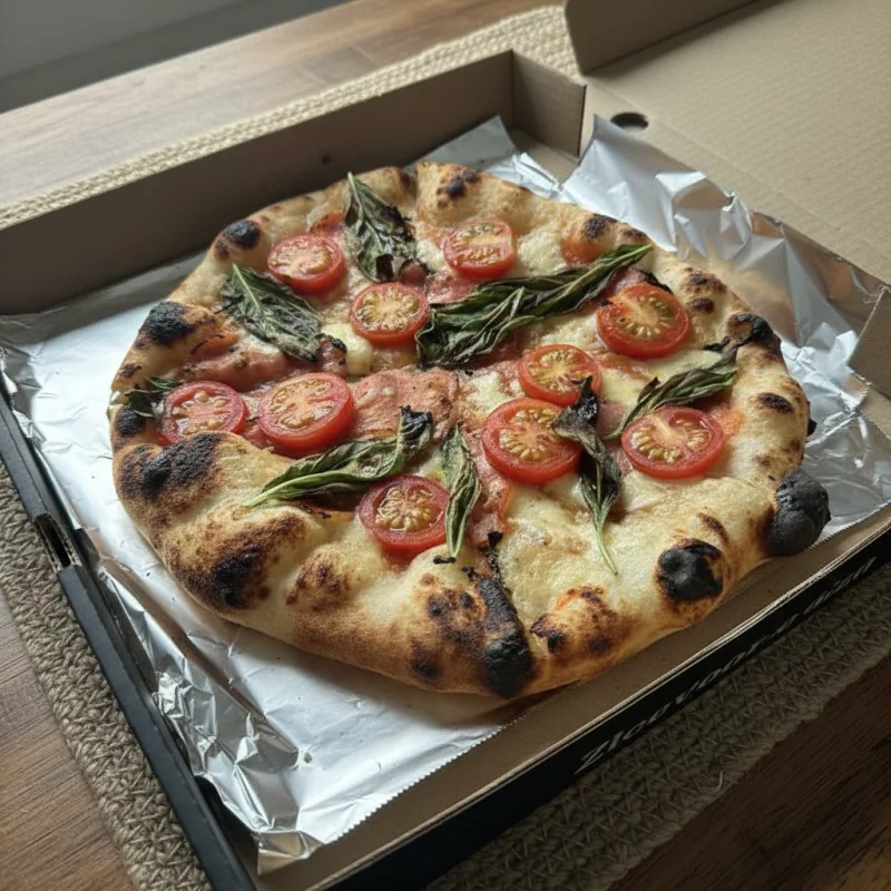 Salami, tomate, albahaca