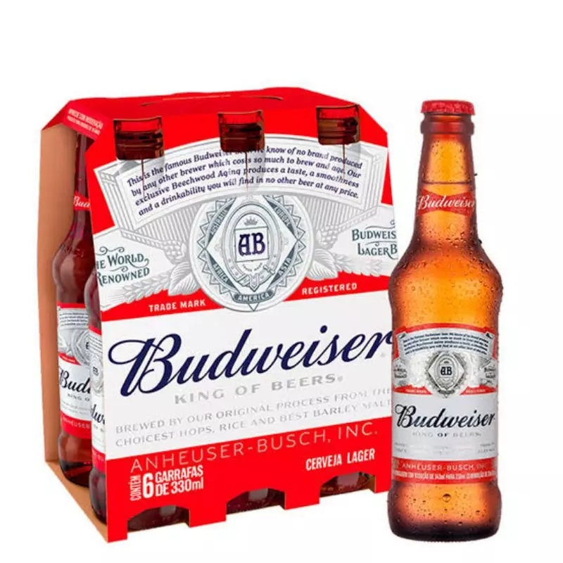 Fardo Budweiser long neck 6un 330ml