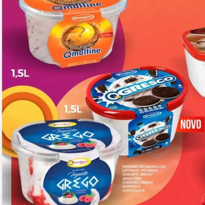 Sorvete Qbombom de 1,5L