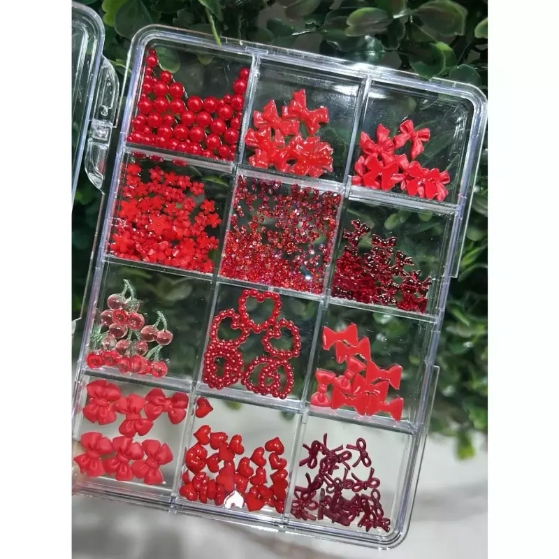 Estojo De Decoração Vermelha C/12