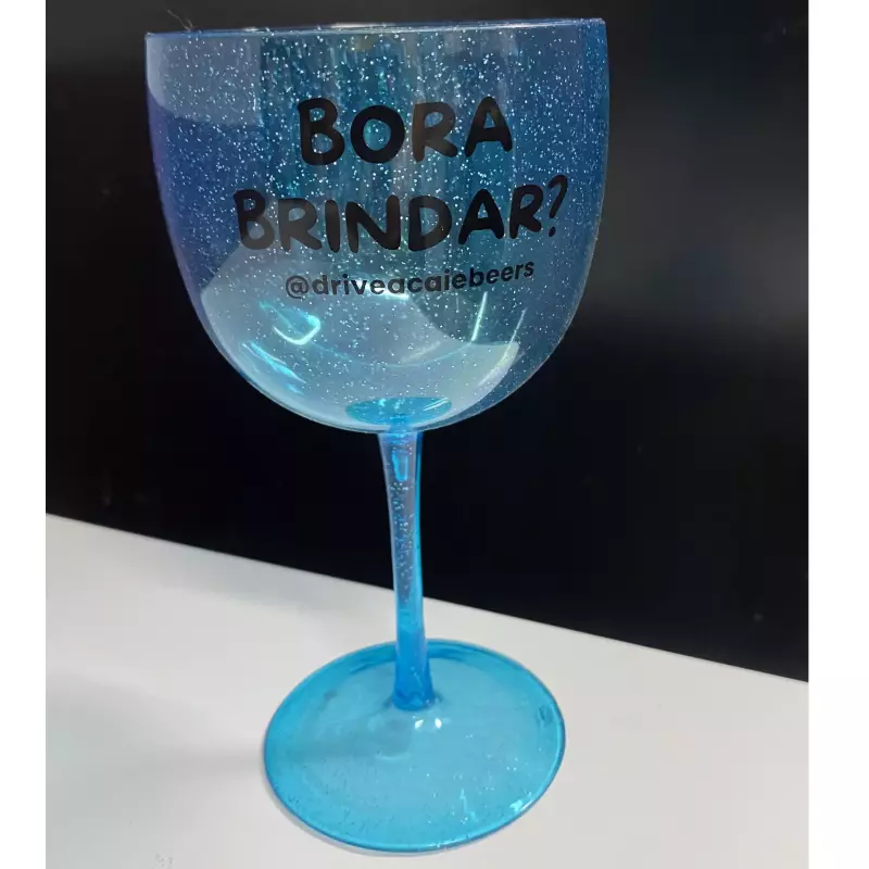 Taça Azul com Glitter