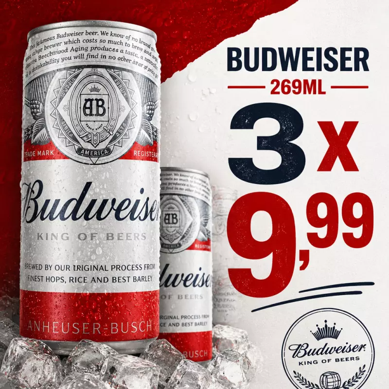 Budweiser 269ml 3 por 9,99