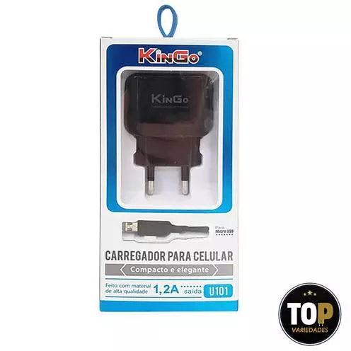 Carregador Micro-usb V8 Kingo Preto 1.2a 5v