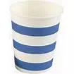 Copo de Papel Listrado Azul Escuro