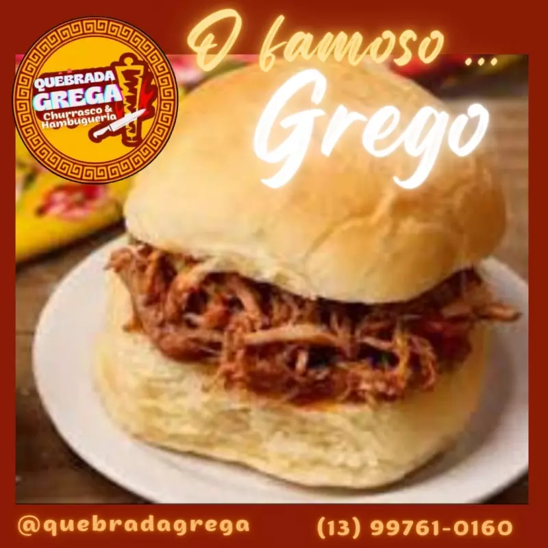 Grego Frango Pão de Hamburguer