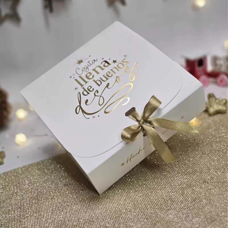 Caja vela estampada Navidad