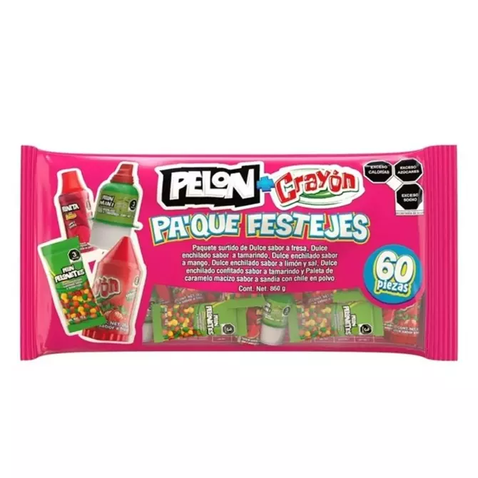Pelón+ crayón surtido x 60 unidades