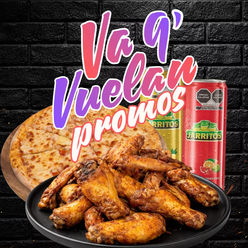 ¡Promo Jueves! Alitas + Pizza