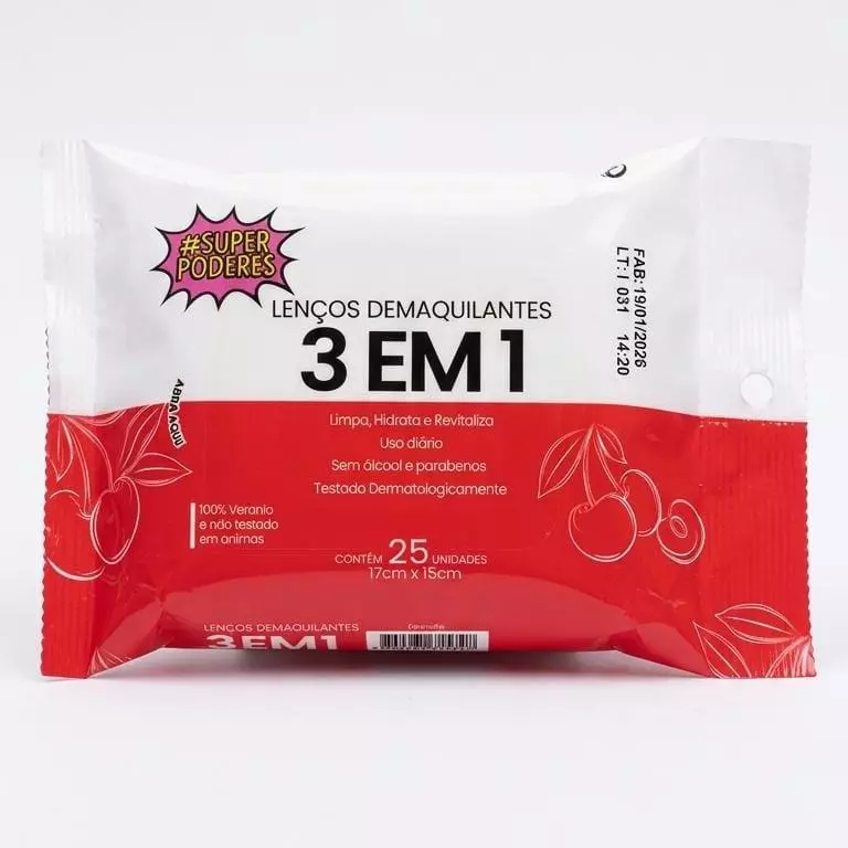 LENÇO DEMAQUILANTE 3EM1