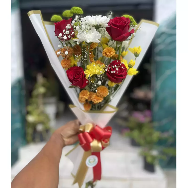 Buquê Desconstruído 4 Rosas