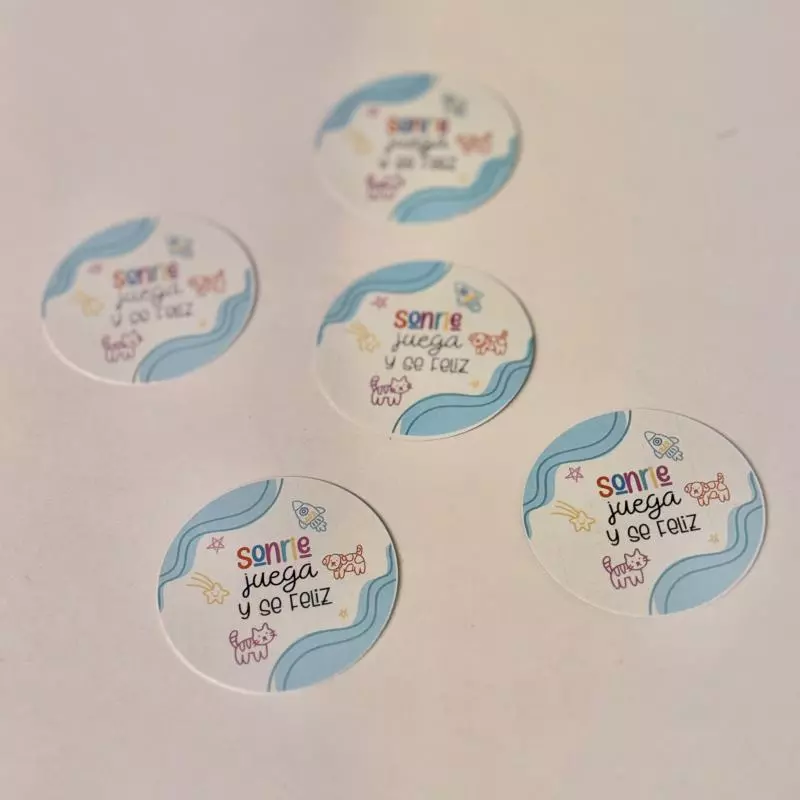 Etiqueta redonda niñ@