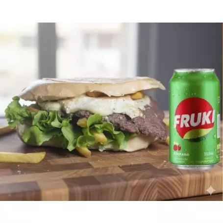 1 Carne/frango/calabresa+fruki350ml