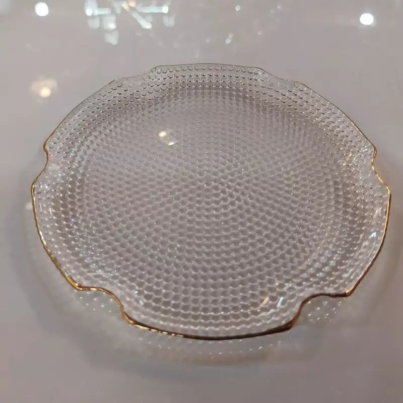 PORTAVASO VIDRIO BORDE DORADO 854-3