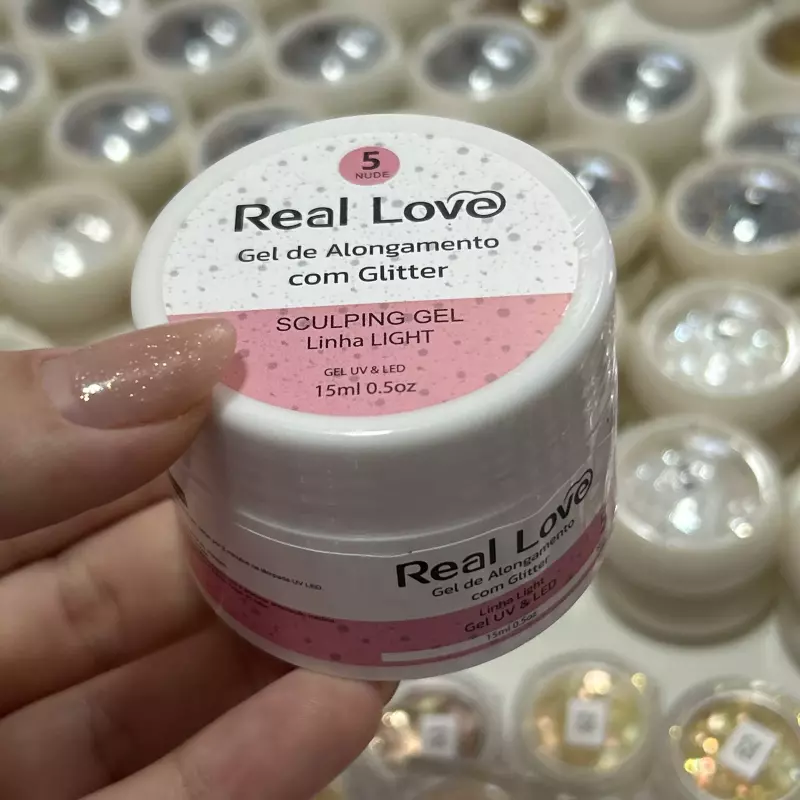 Gel Real Love 5 Nude C/Glitter 15g