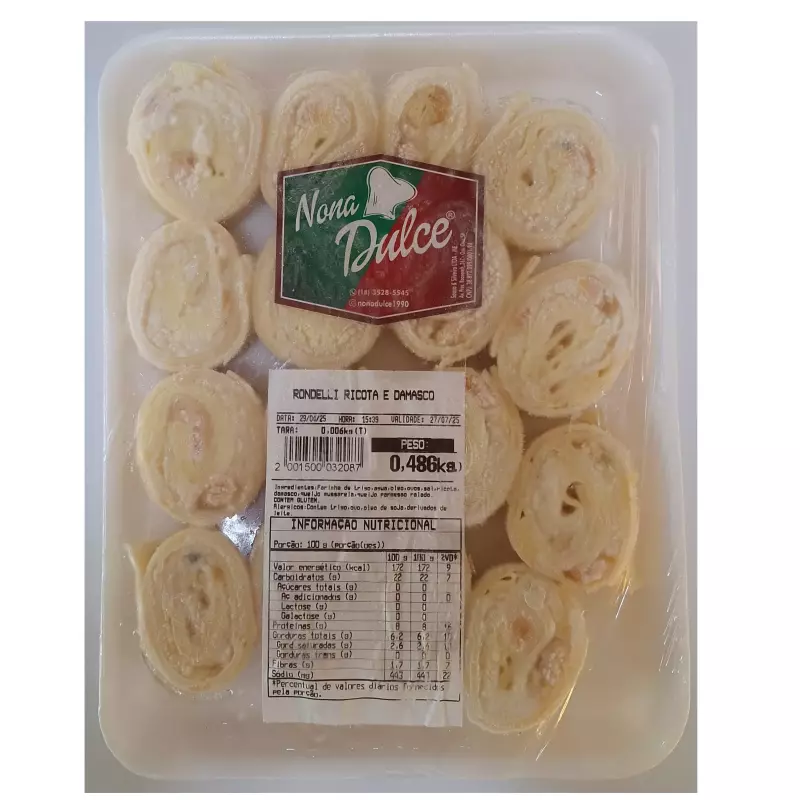Rondelli Ricota e Damasco 550g