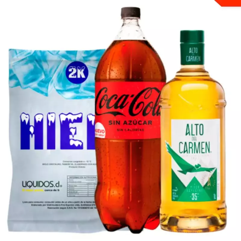 Promo Pisco Alto + Bebida + Hielo