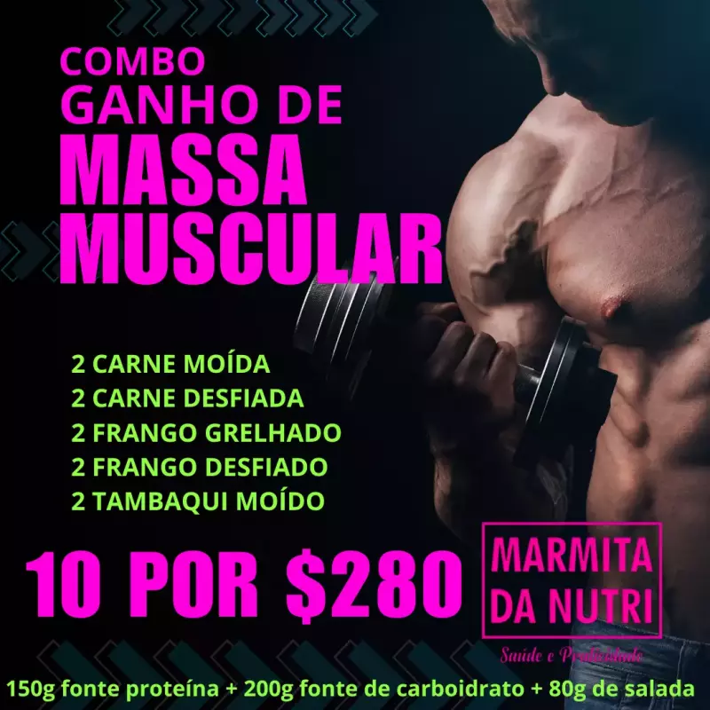 Ganho de massa 10 por $280