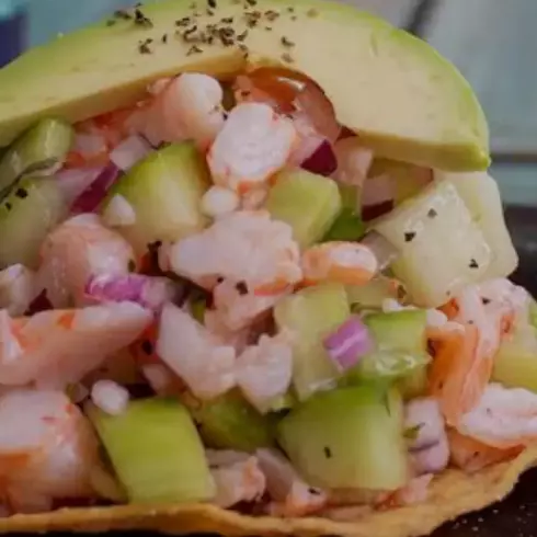 TOSTADA DE CEVICHE DE CAMARÓN