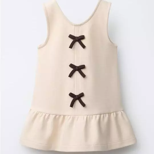 VESTIDO BEIGE LAZOS