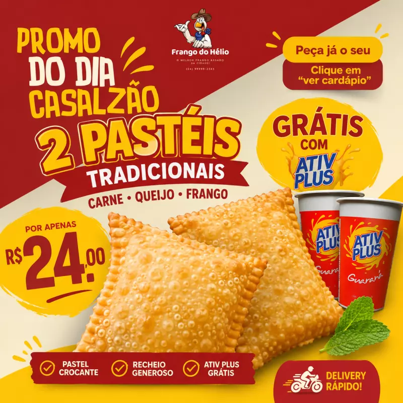 2 Pastéis Tradicionais Grátis 2 Ativ