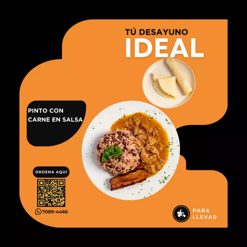 Gallo Pinto de Carne en Salsa