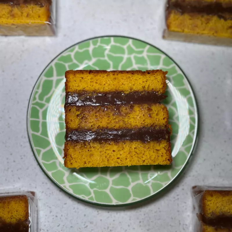 Slice cake cenoura c brigadeiro
